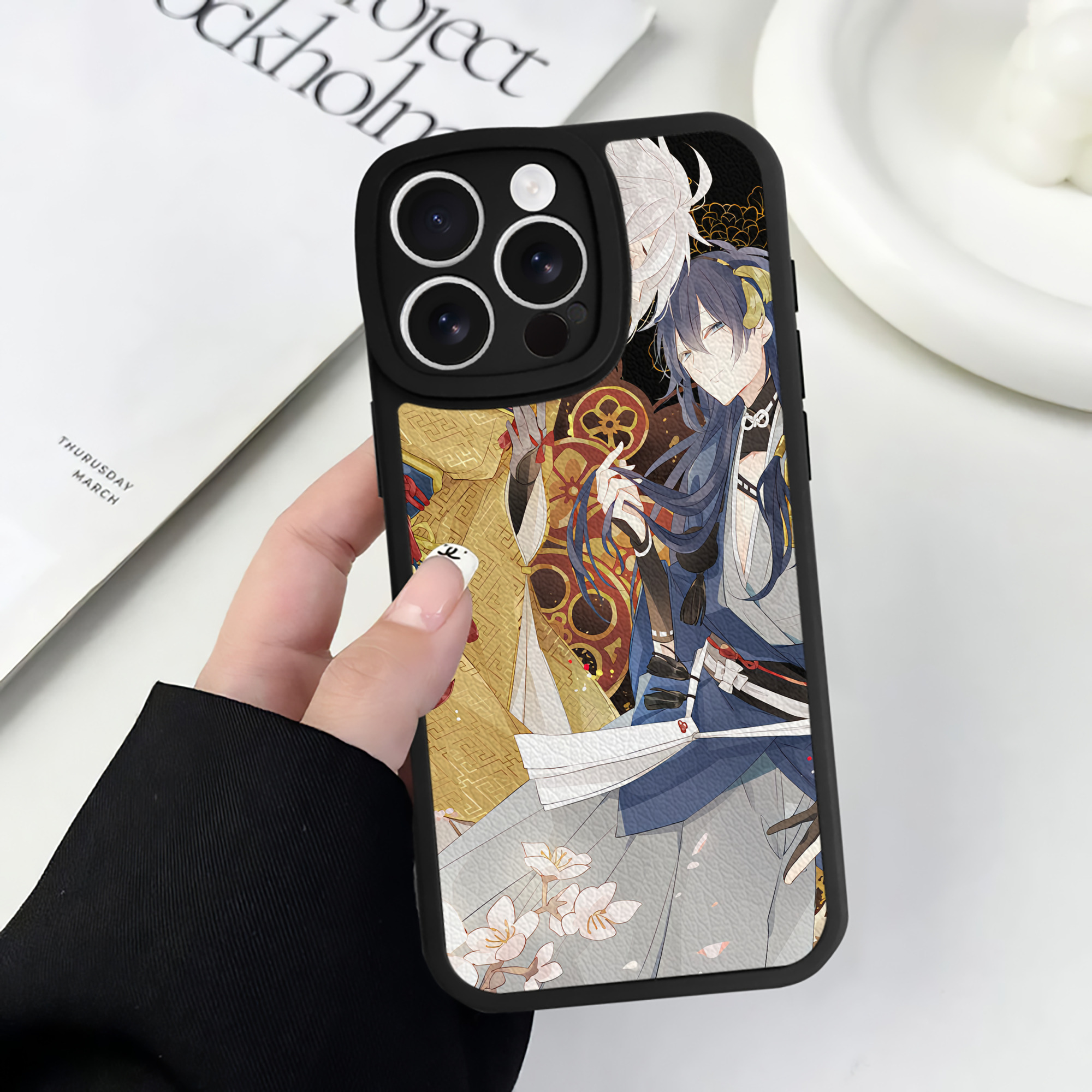 （画像用） 刀剣乱舞 Touken Ranbu 【iPhone 16シリーズ対応】シリコンスマホケース（レザー調） 材質：シリコン